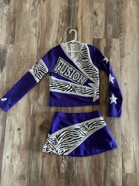 Fusion Purple Zebra-Accent Girls Dance Set